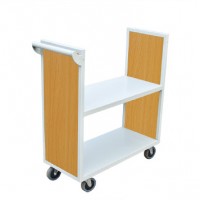 hot cakes !! single side sloped-shelf metal book truck/ book trolley / book car