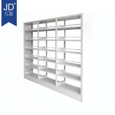 metal bookshelf two sides design for school steel bookshelf modern design book rack steel bookcase school library furniture